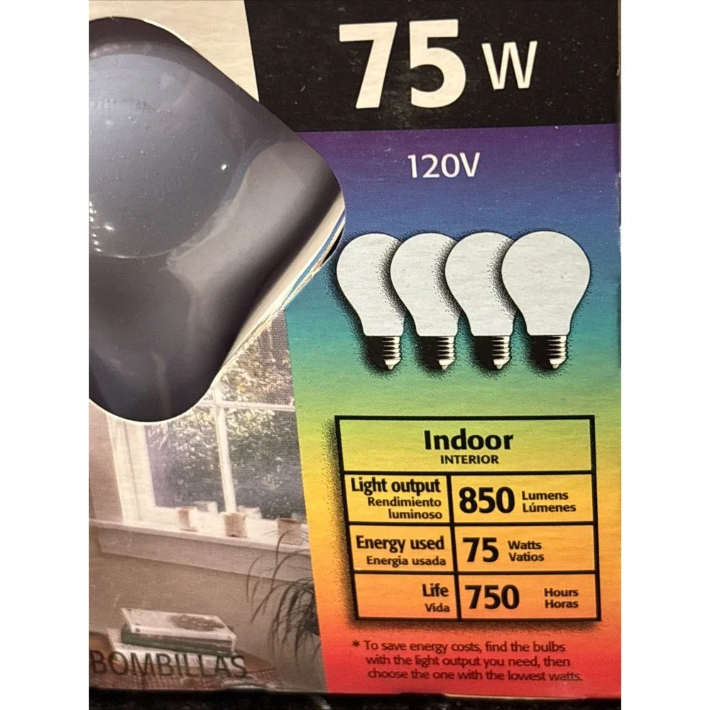 Sylvania 75w DayLight Bulbs A19- 2 Pack- 8 Bulbs
